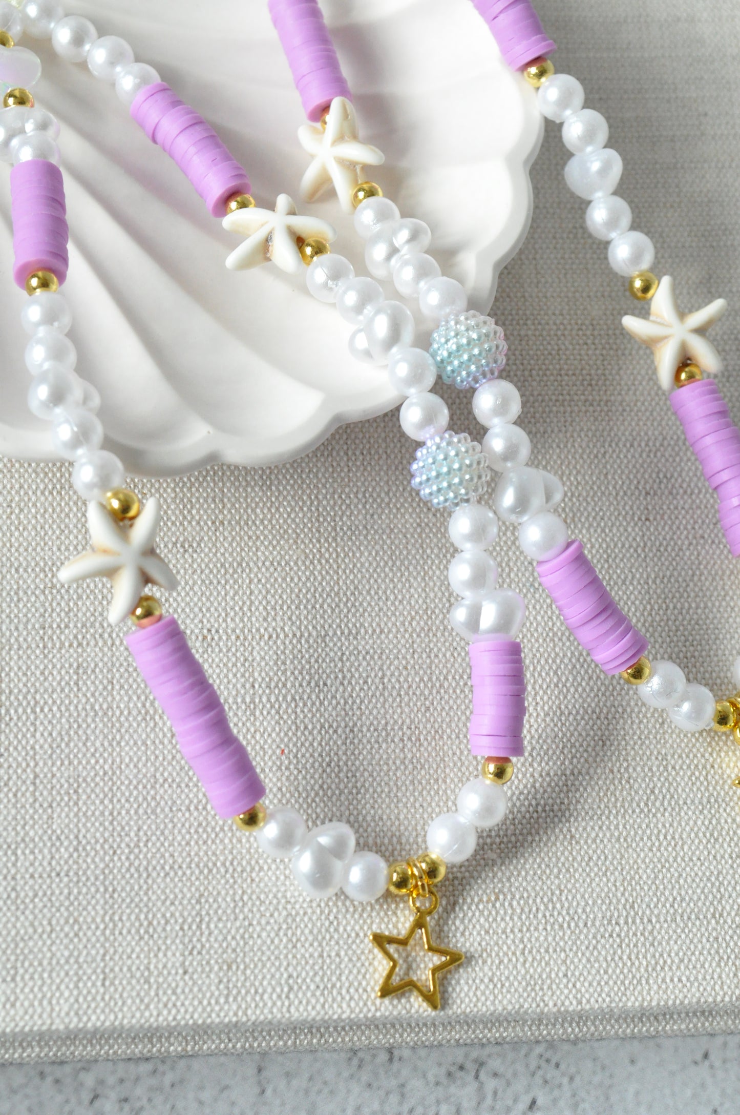 Lilac Starfish Phone Charm