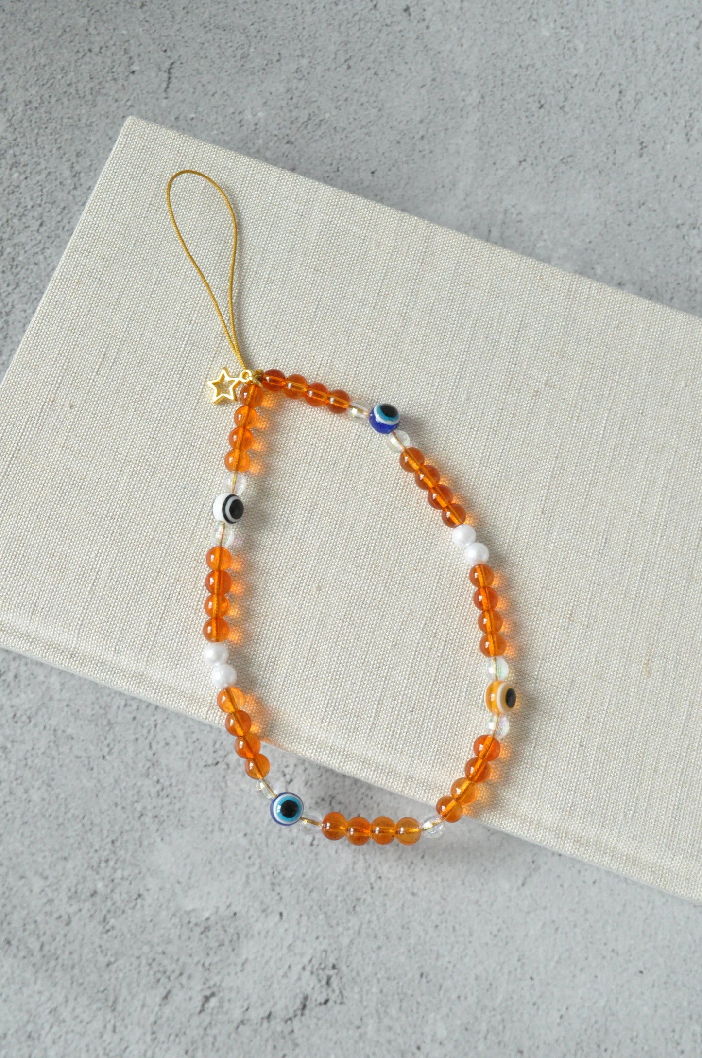 Amber Glass Bead Phone Charm