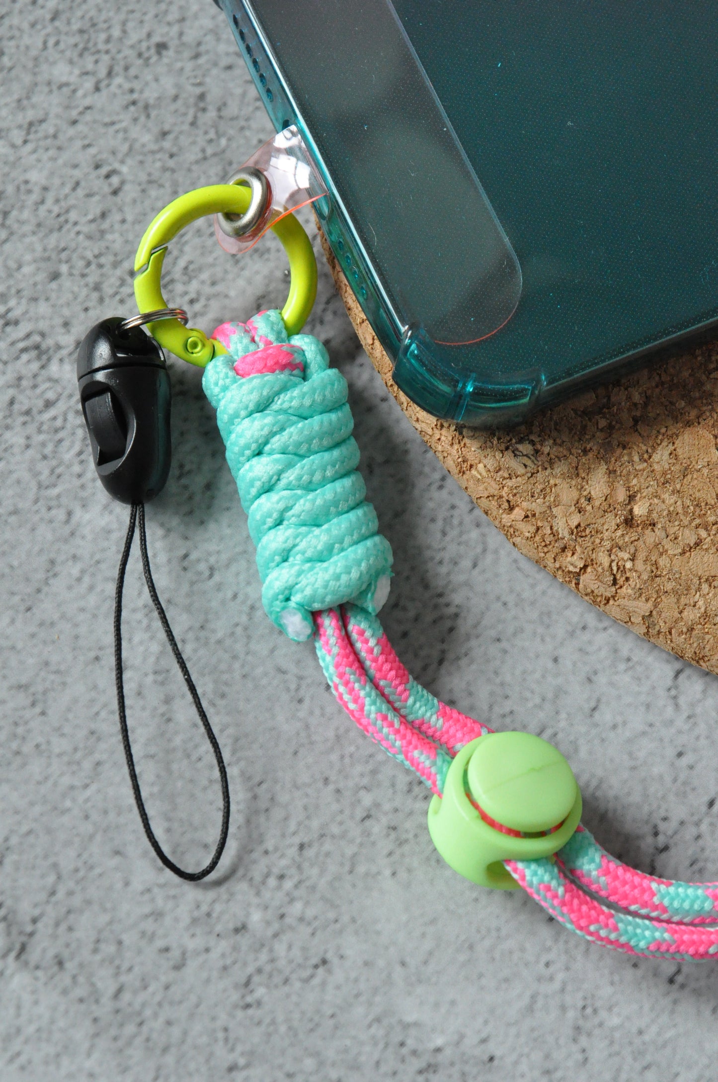 Pink & Green Adjustable Phone Strap