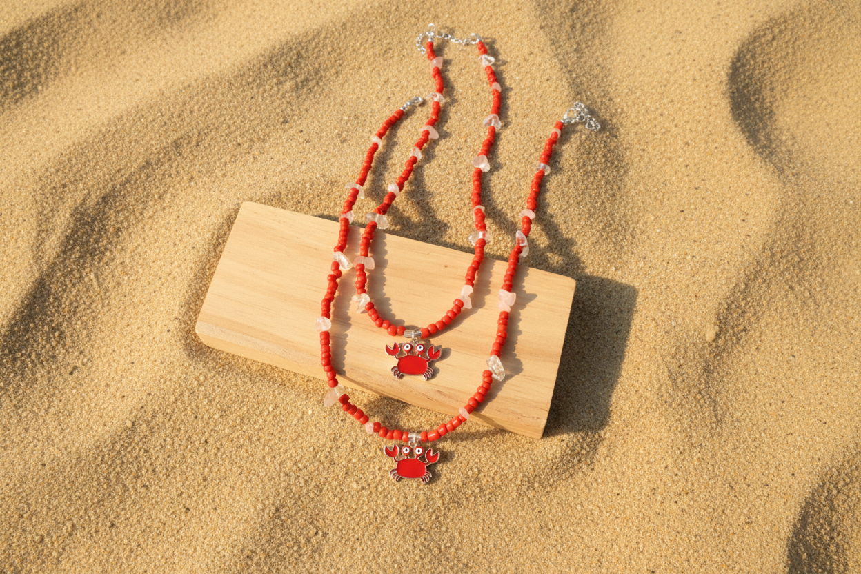 Beaded Crab Necklace