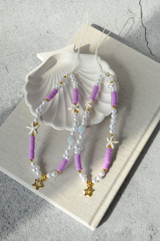 Lilac Starfish Phone Charm