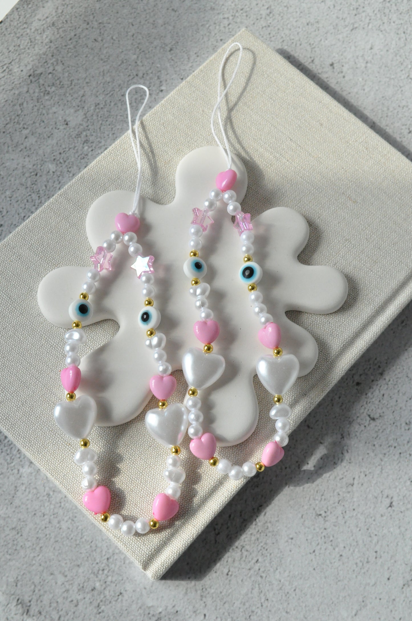 Cute Pink Heart Phone Charm