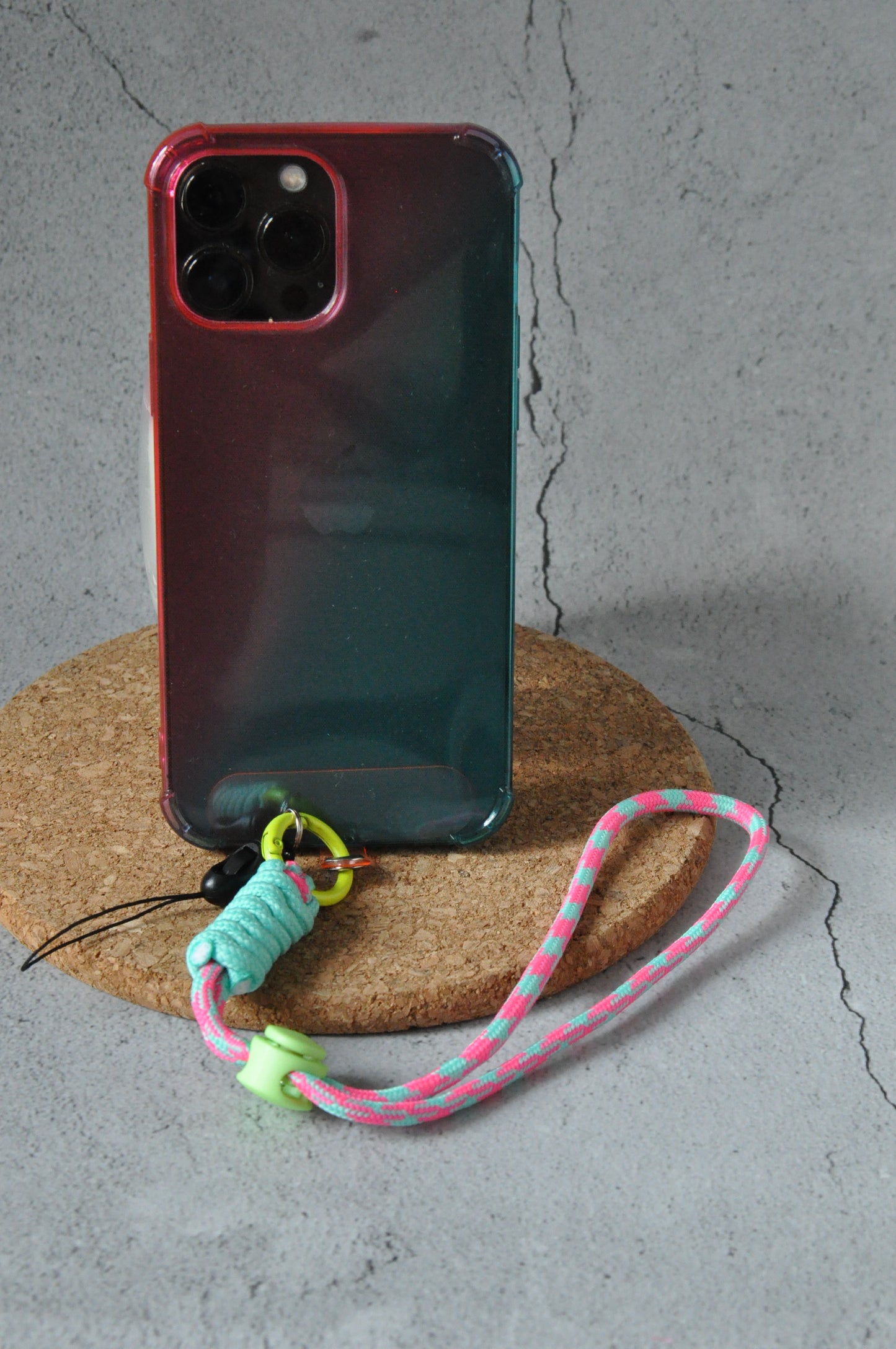 Pink & Green Adjustable Phone Strap
