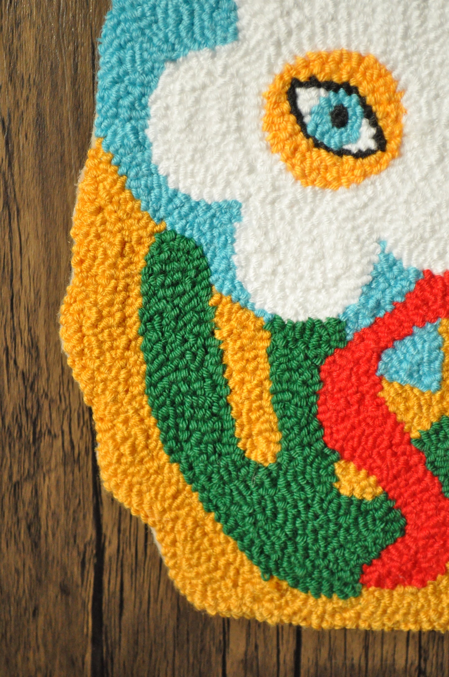 Tufted Floral Evil Eye Wall Decor