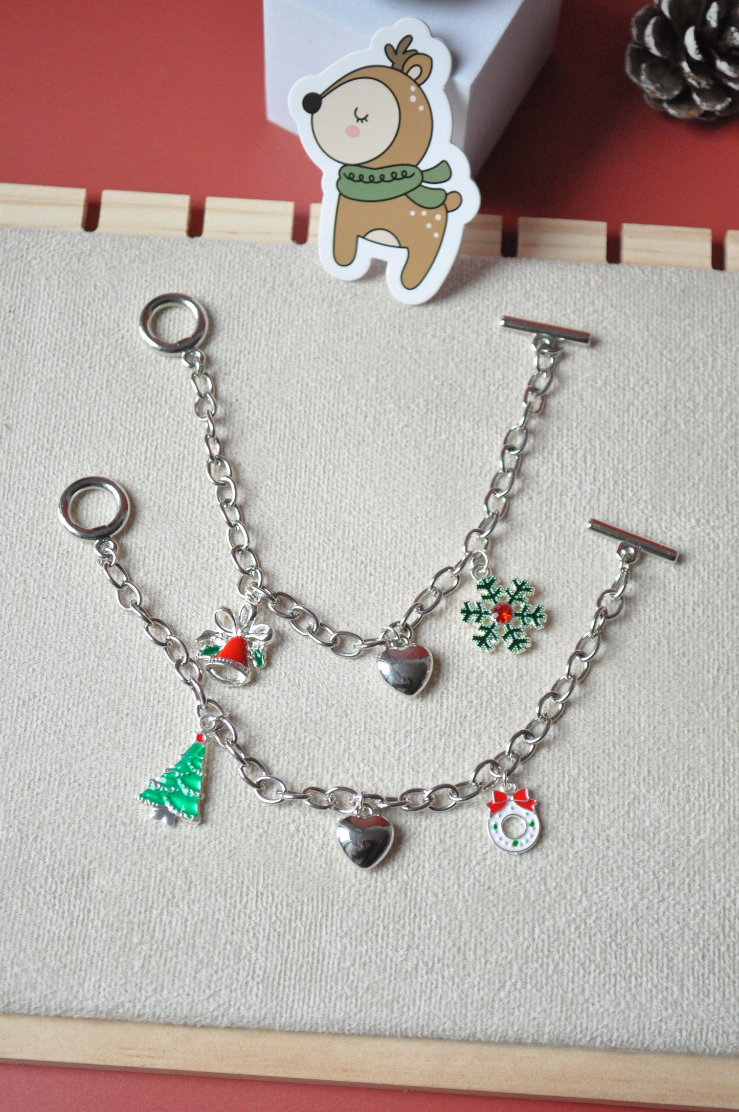 Holiday Silver Charm Bracelet