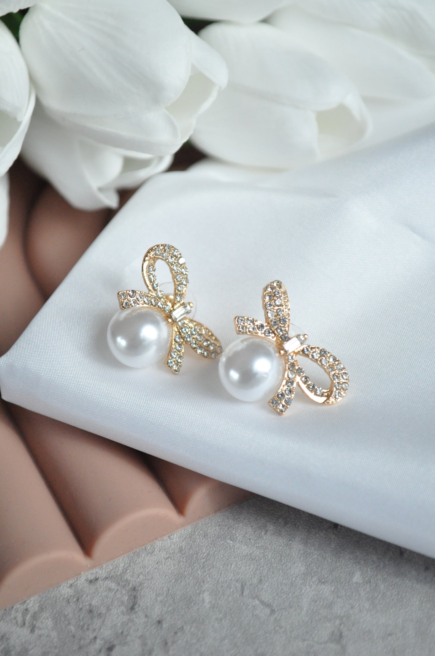 Gold Plated Bow Earrings
