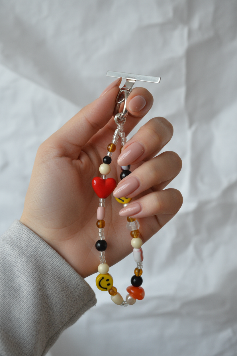 Smiley Heart Phone Charm