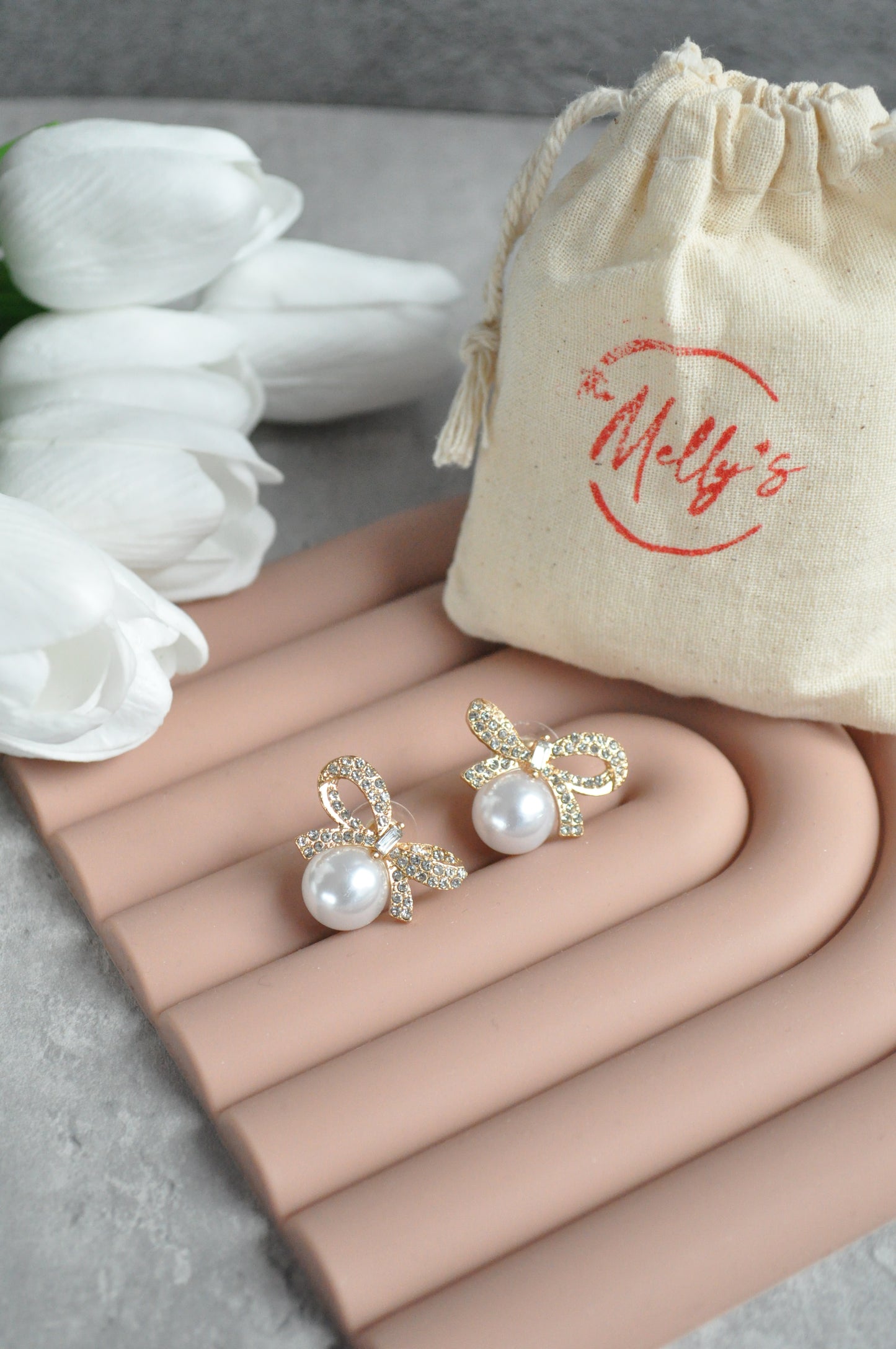 Gold Plated Bow Earrings