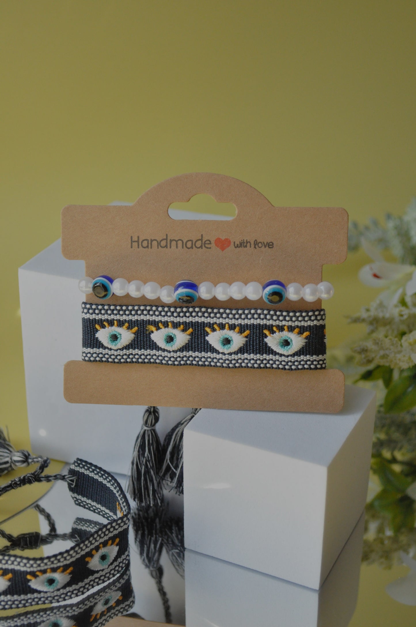 Navy Evil Eye Duo Bracelet