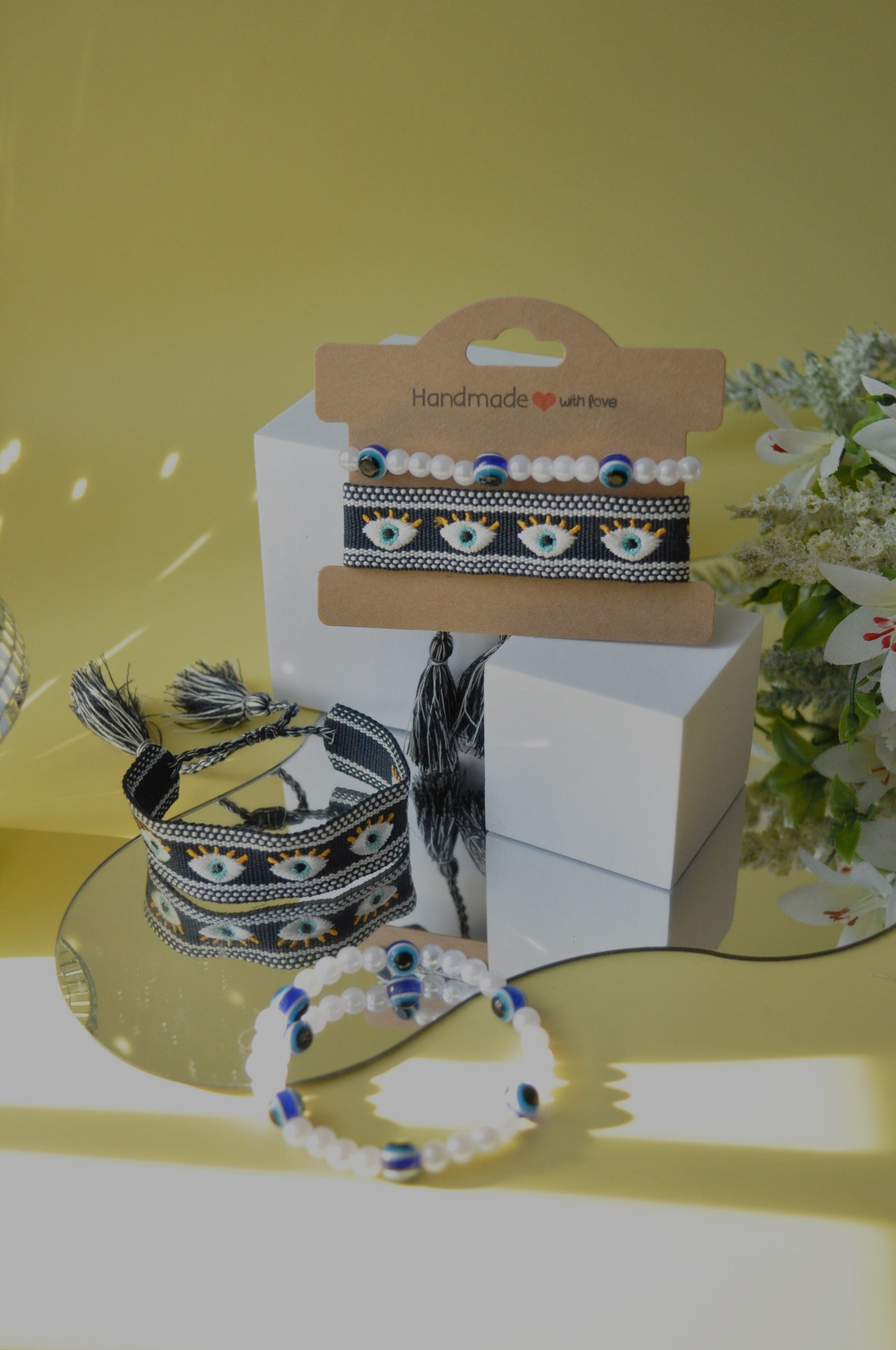 Navy Evil Eye Duo Bracelet