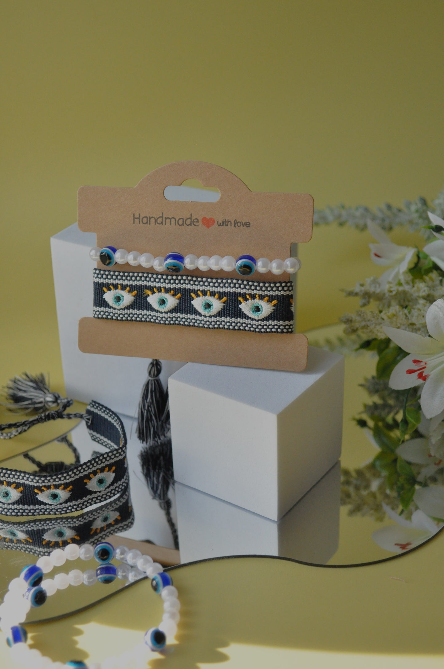 Navy Evil Eye Duo Bracelet