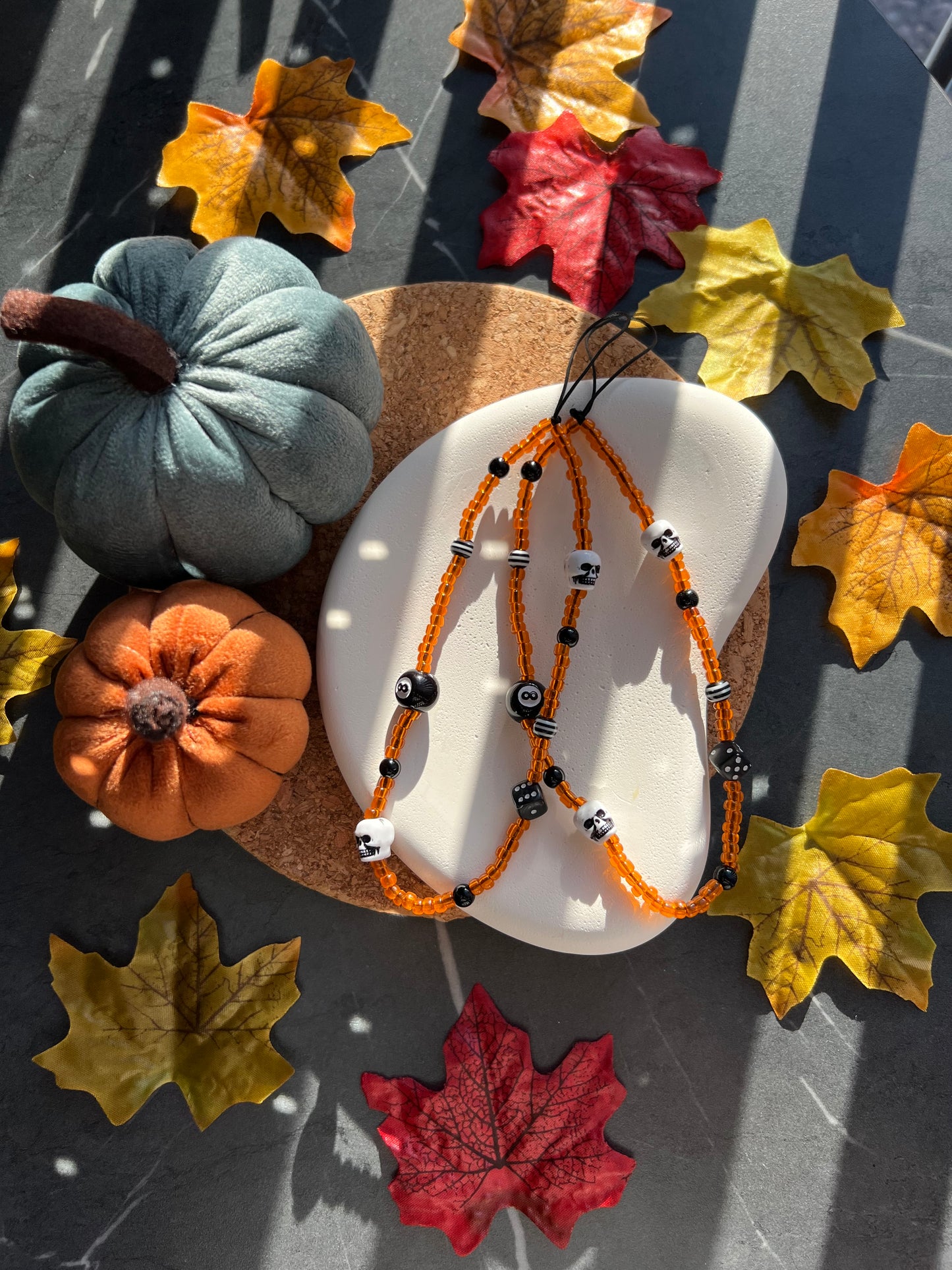 Halloween-Inspired Beaded Phone Strap