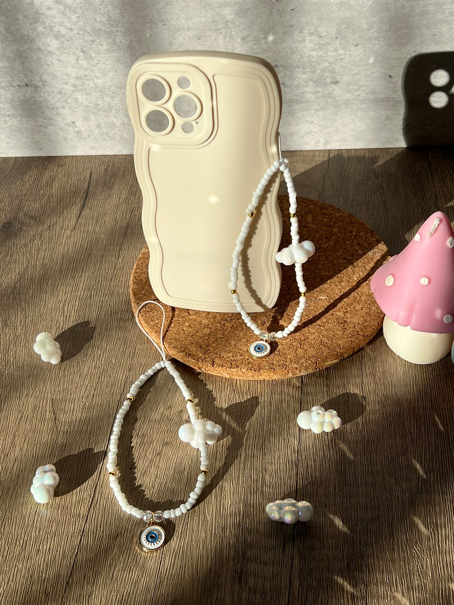 Evil Eye & Cloud Phone Charm