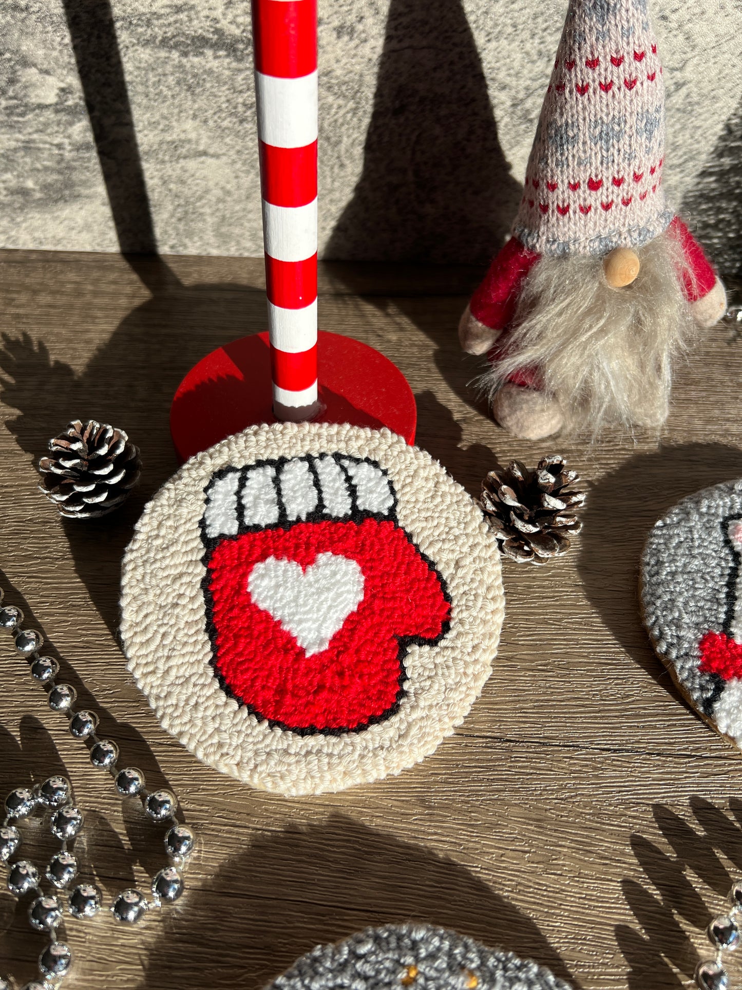 Festive Punch Needle Coaster