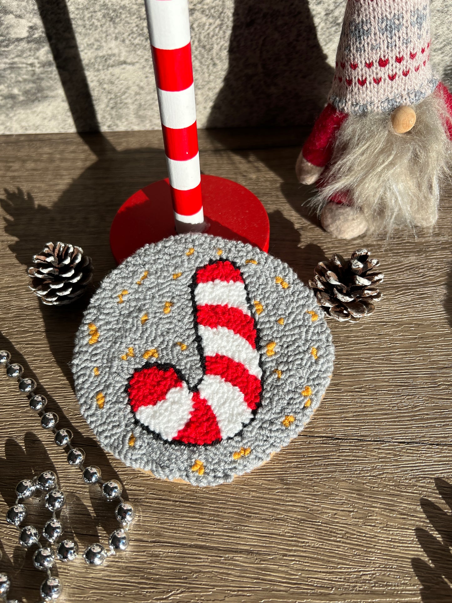 Festive Punch Needle Coaster