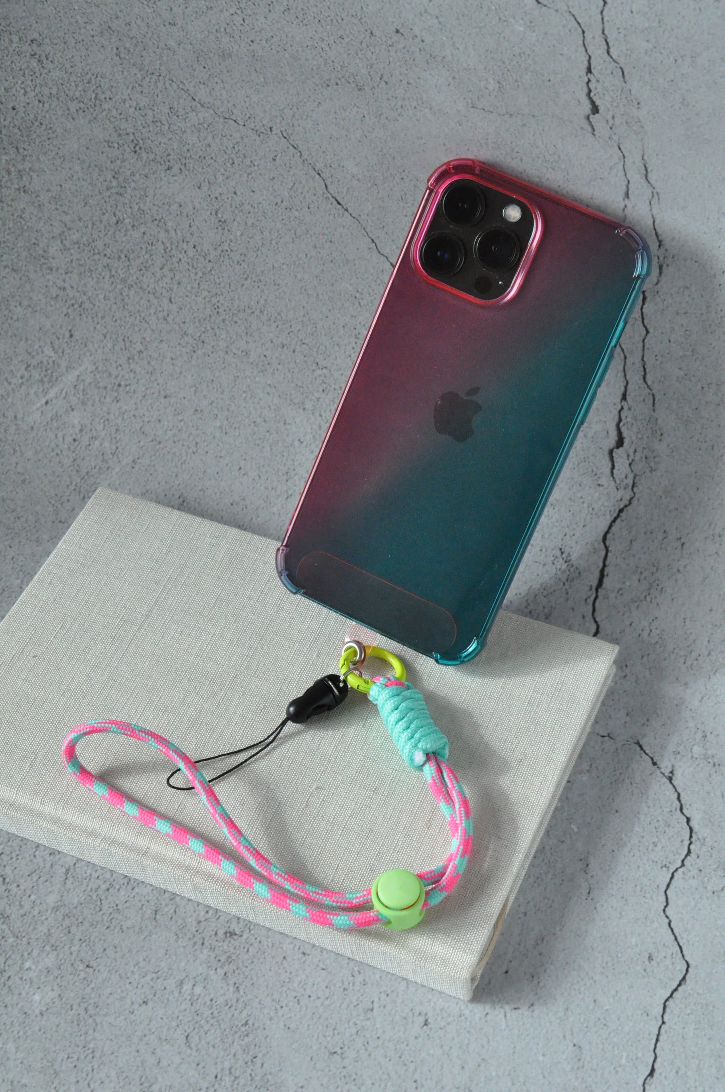 Pink & Green Adjustable Phone Strap