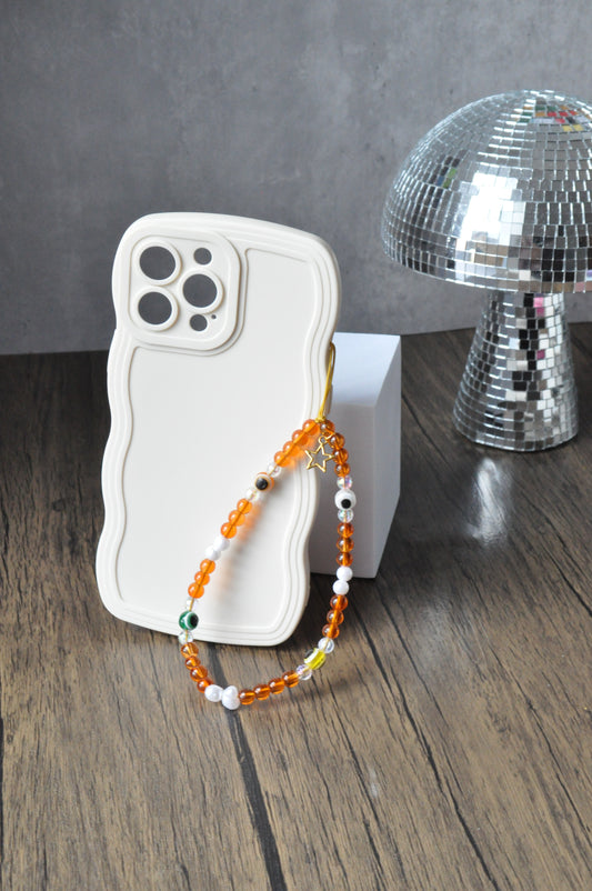 Amber Glass Bead Phone Charm