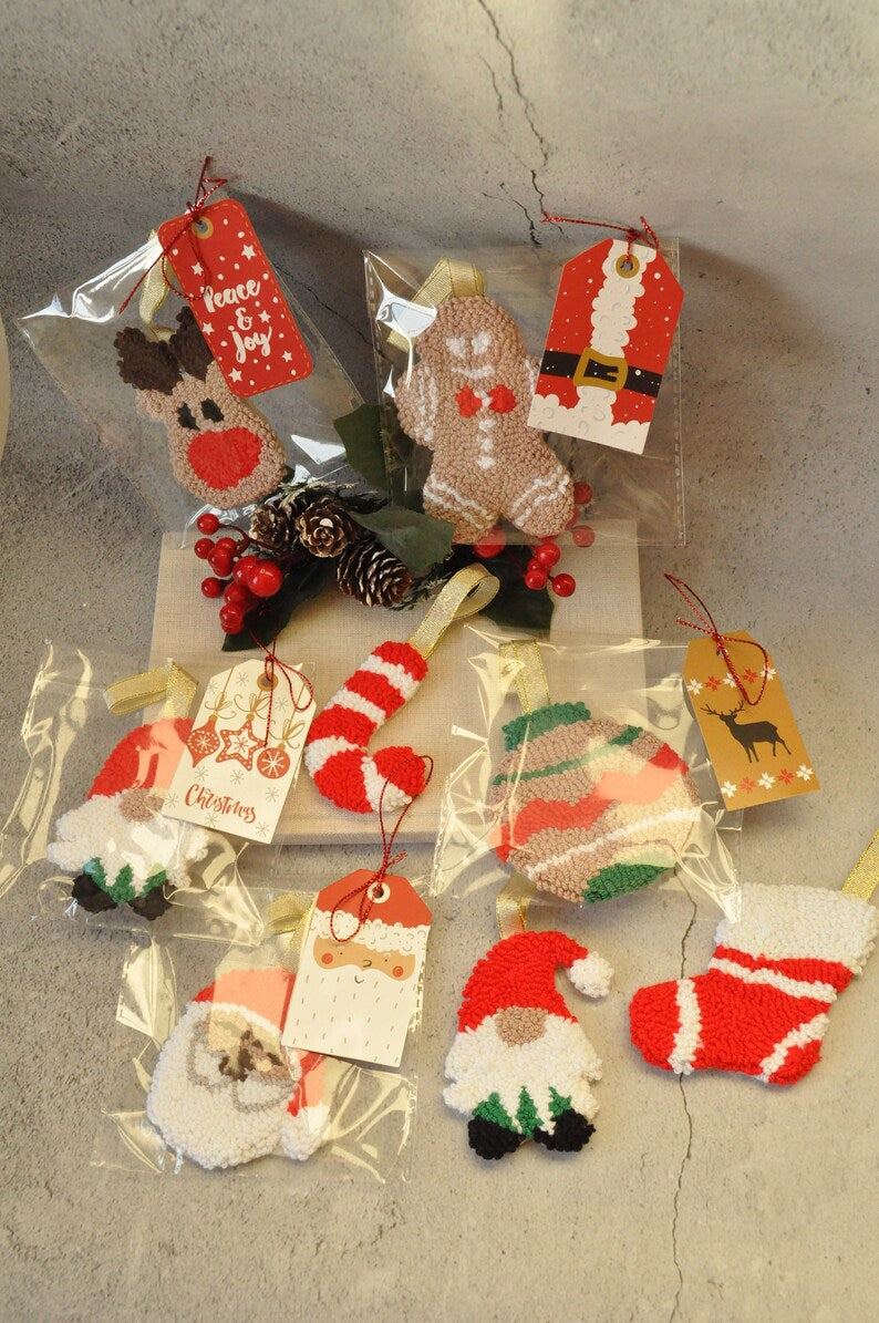 Tufted Christmas Tree Decorations