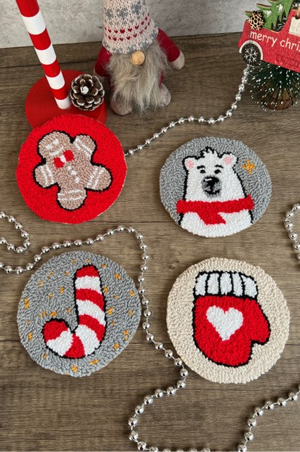 Festive Punch Needle Coaster