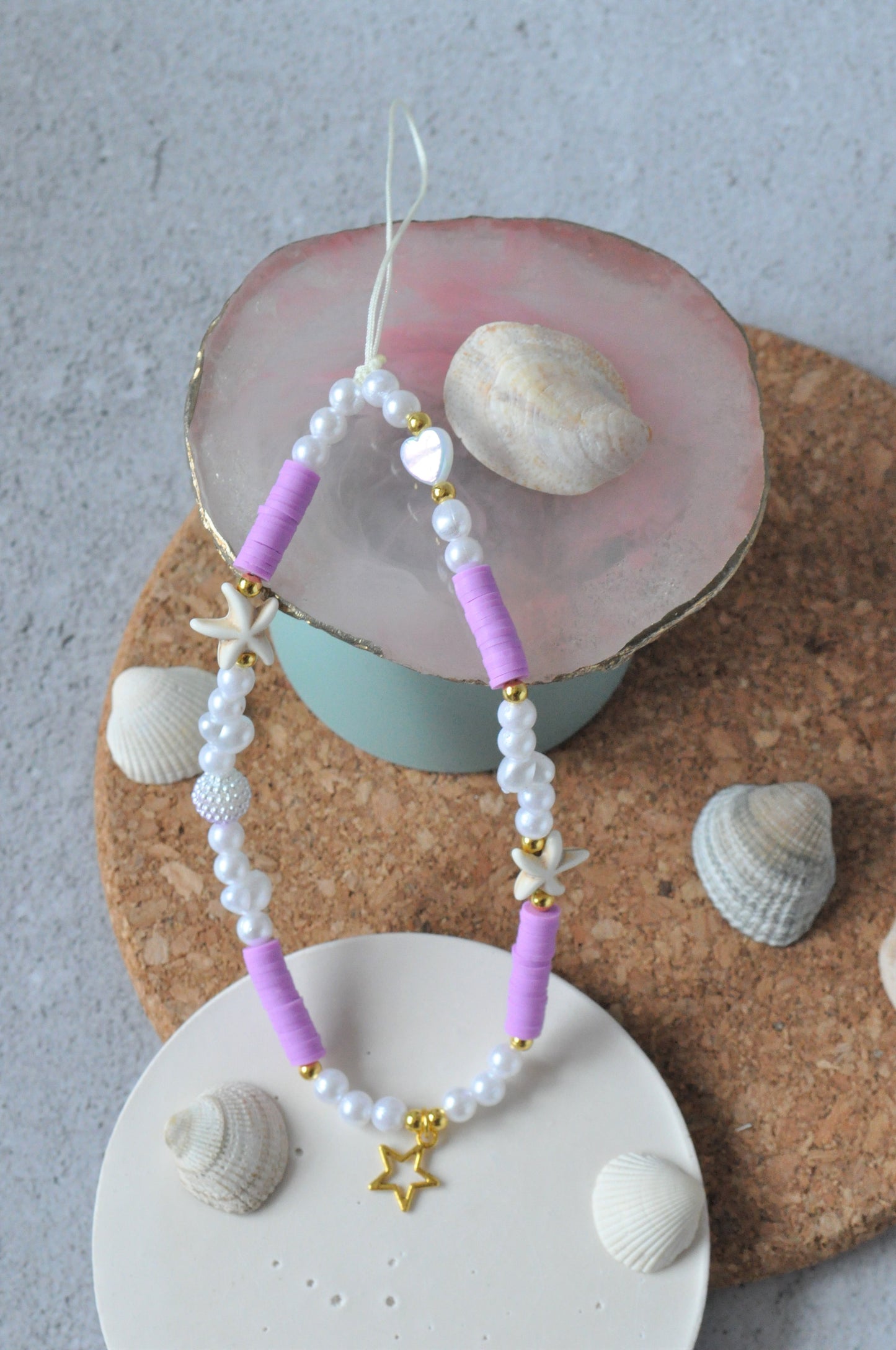 Lilac Starfish Phone Charm