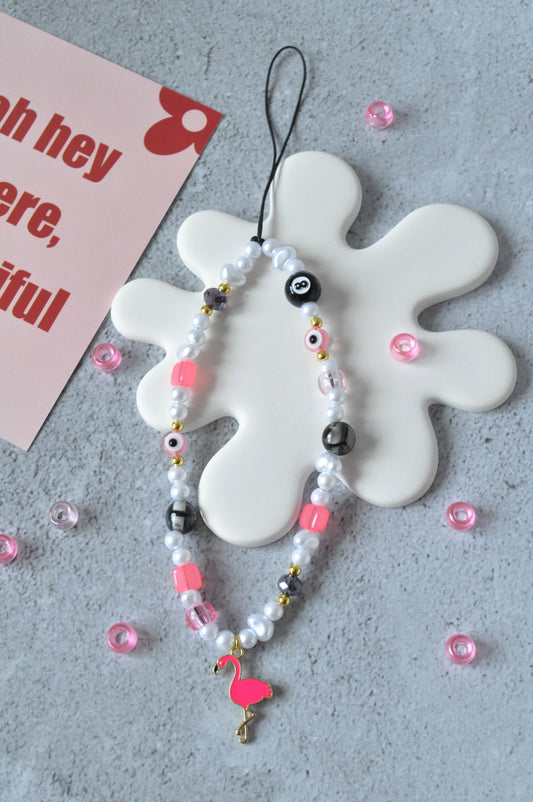 Cute Flamingo Phone Charm