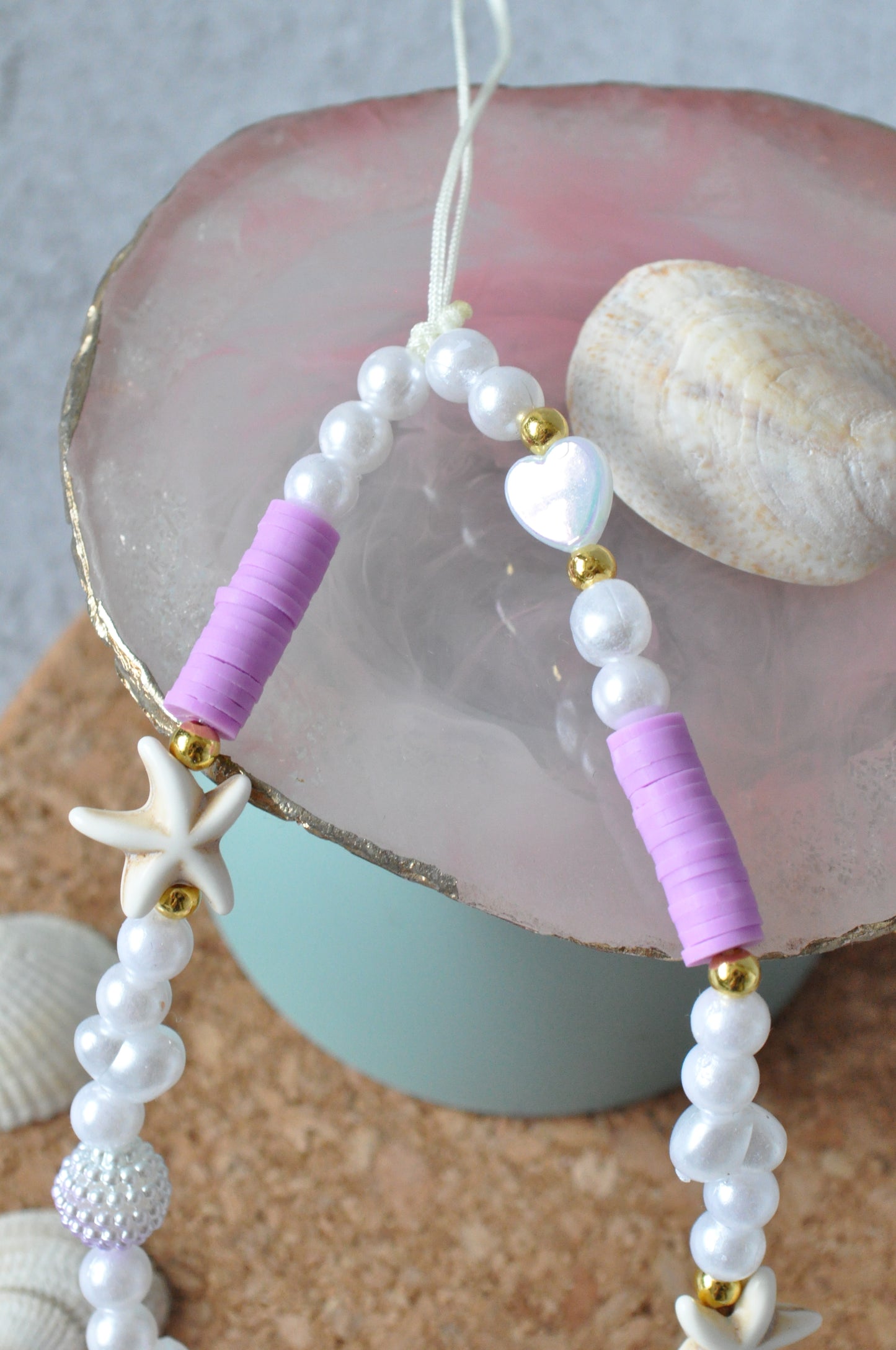 Lilac Starfish Phone Charm