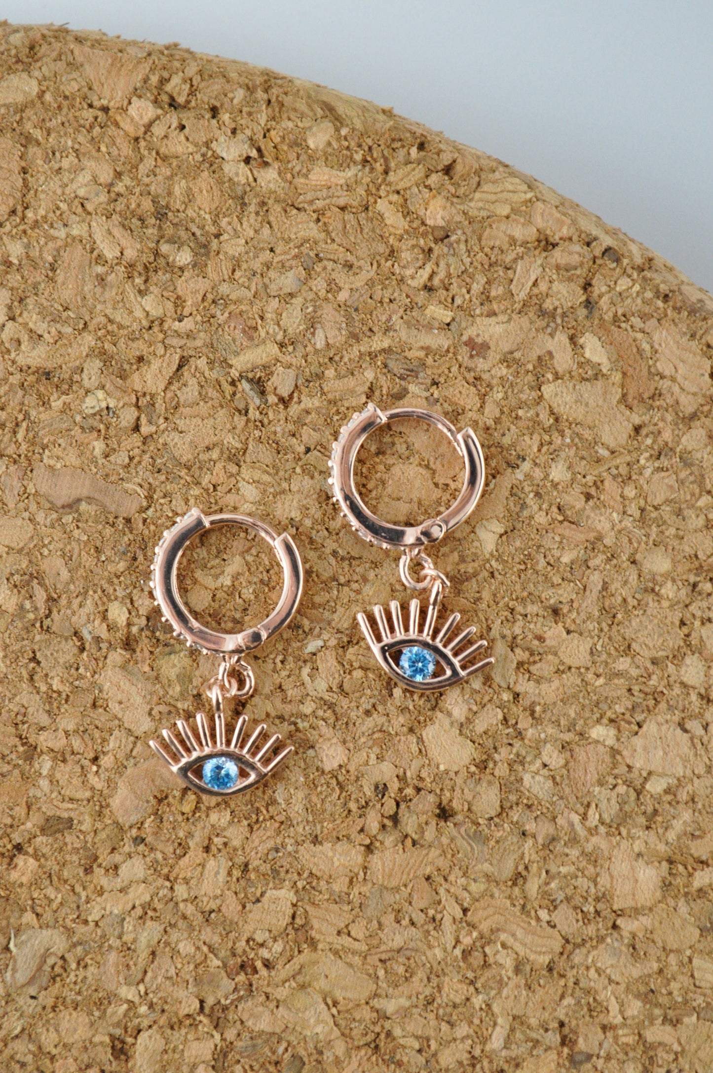 Sterling Silver Tiny Evil Eye Hoops