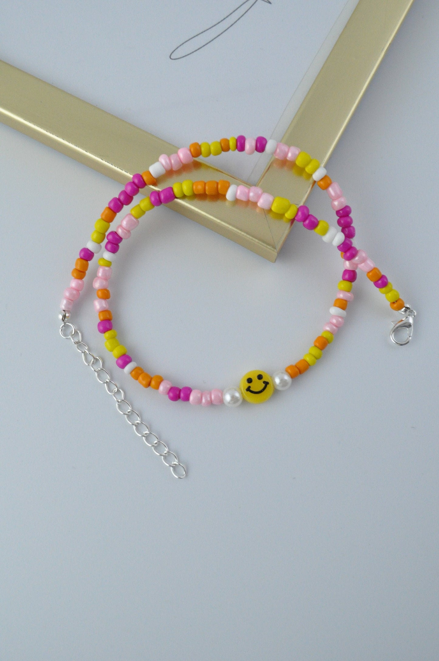 Colourful Smiley Bead Necklace