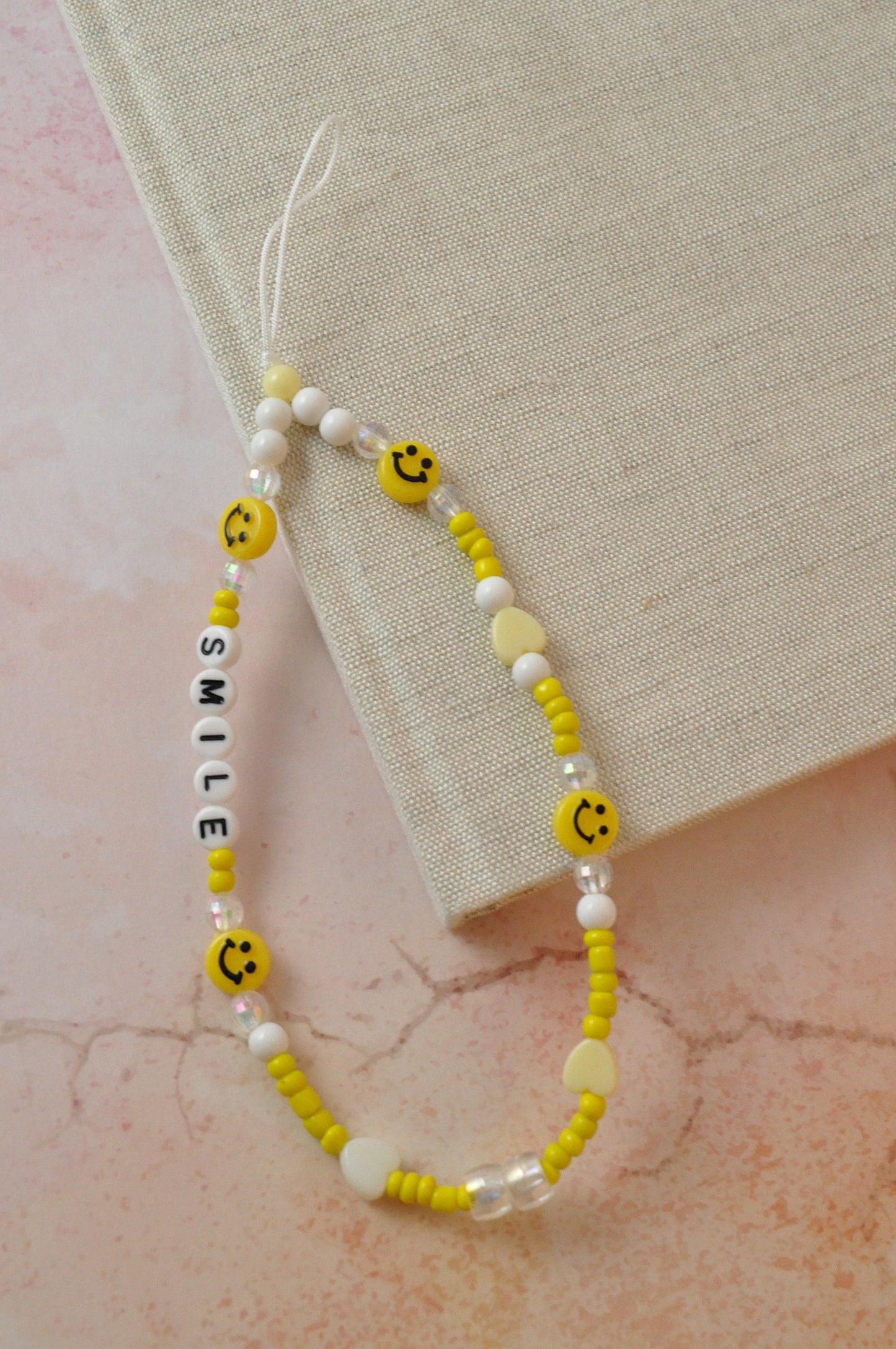 Smiley Bead Phone Charm