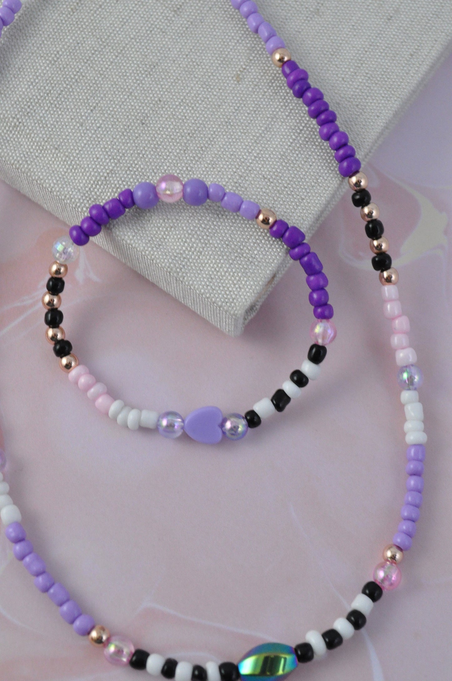 Lilac Glass Seed Bead Necklace