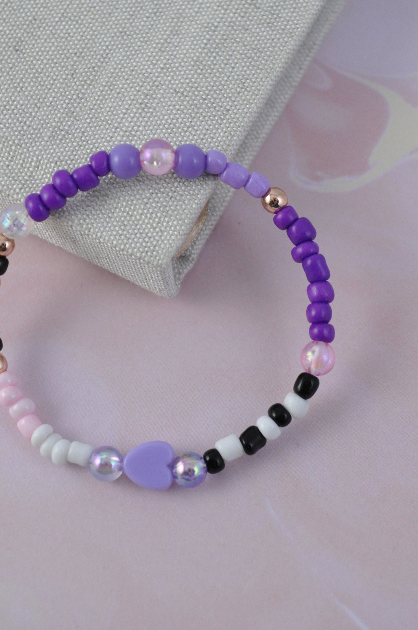 Lilac Glass Seed Bead Necklace