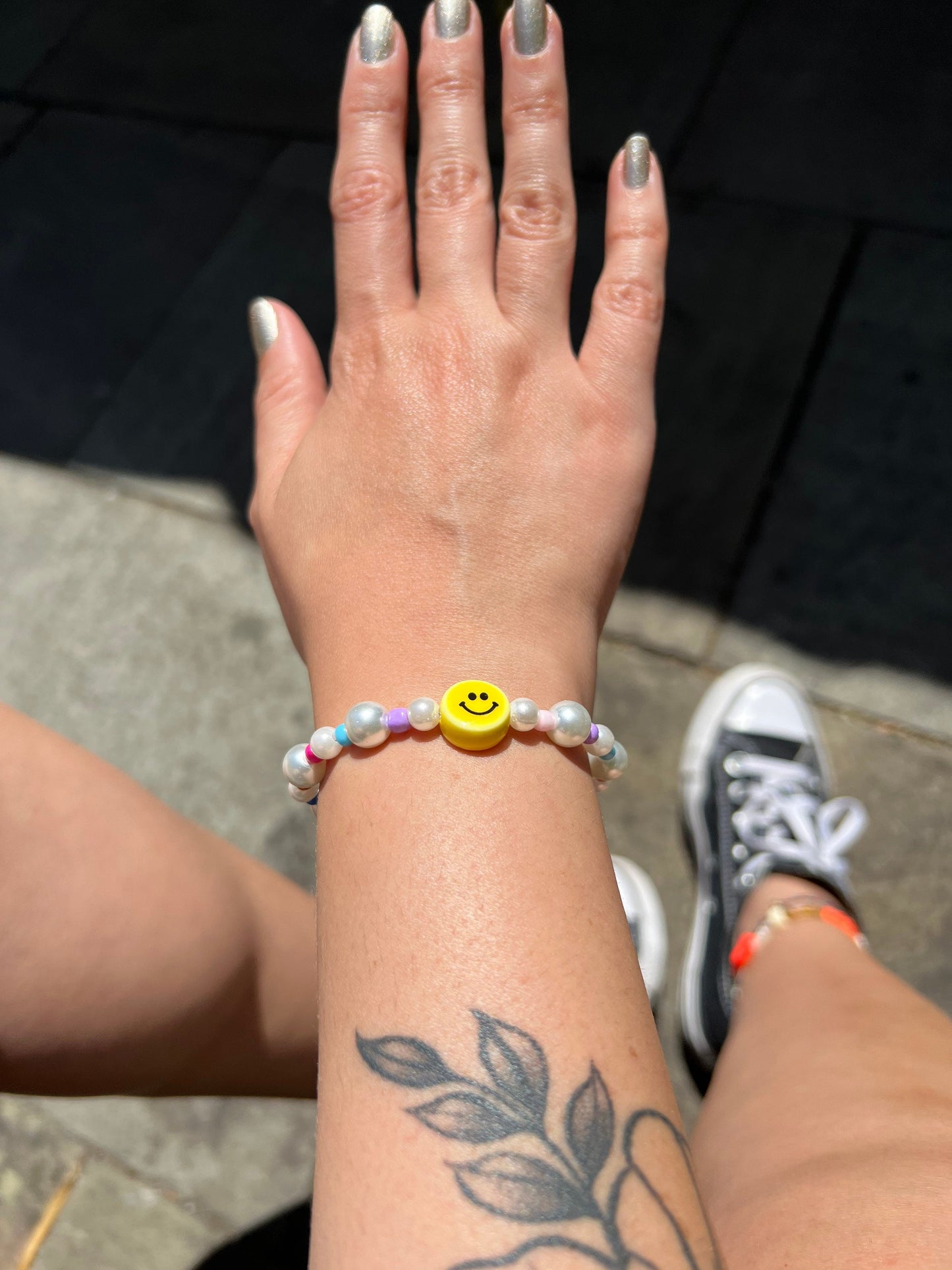 Chunky Smiley Pearl Bracelet