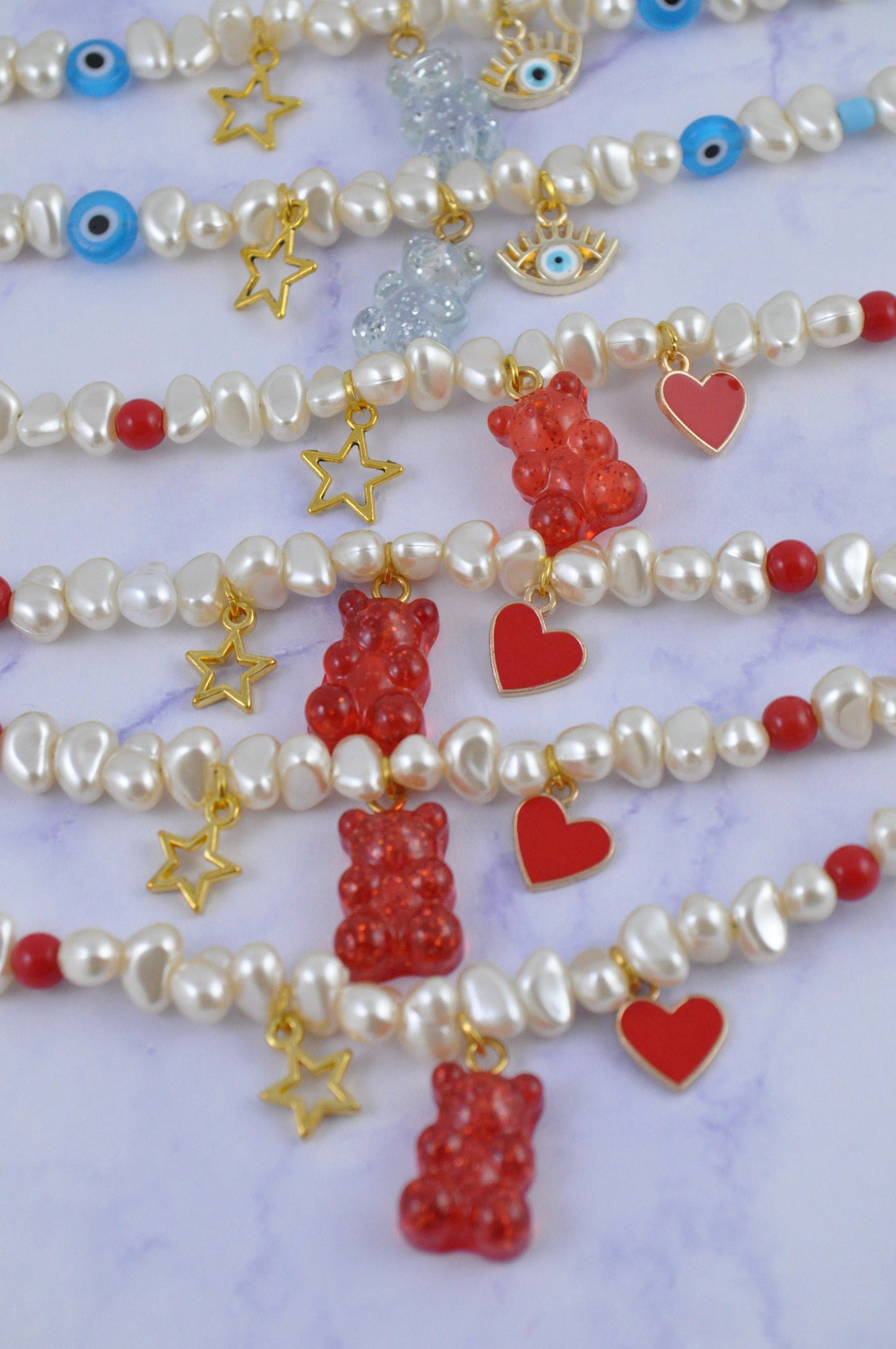 Pearl Gummy Charm Bracelet