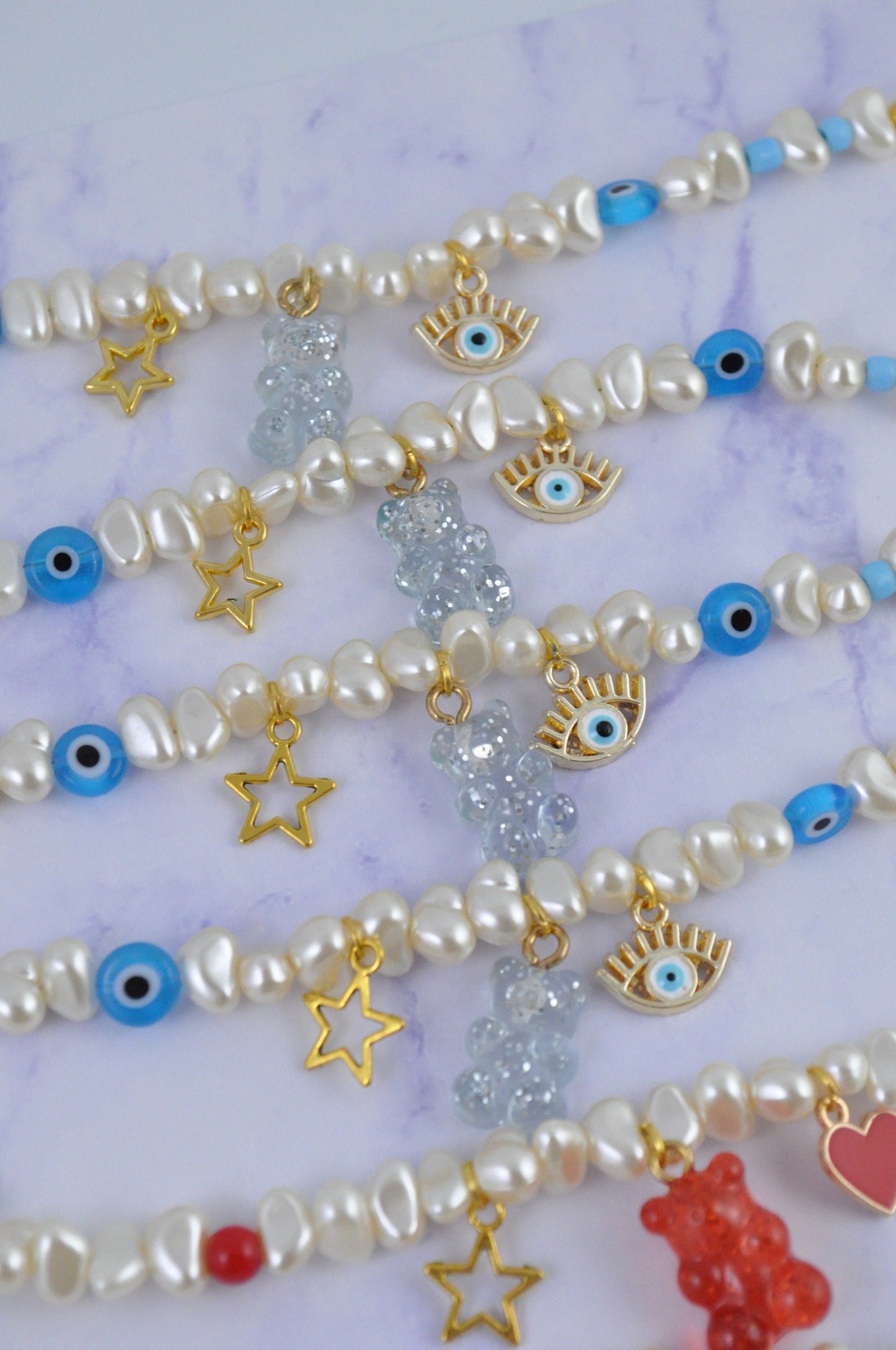 Pearl Gummy Charm Bracelet