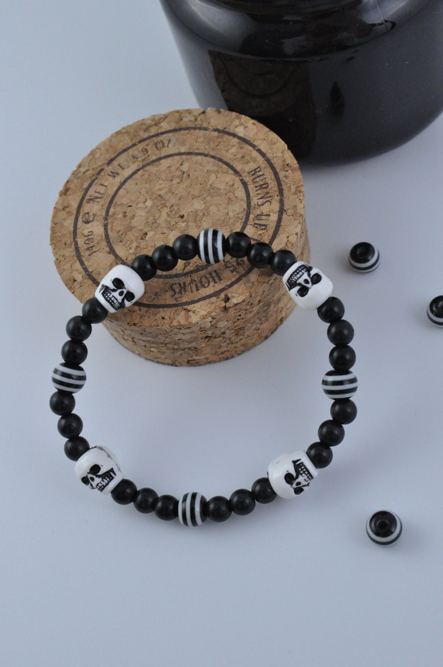 Beaded Skull Bracelet