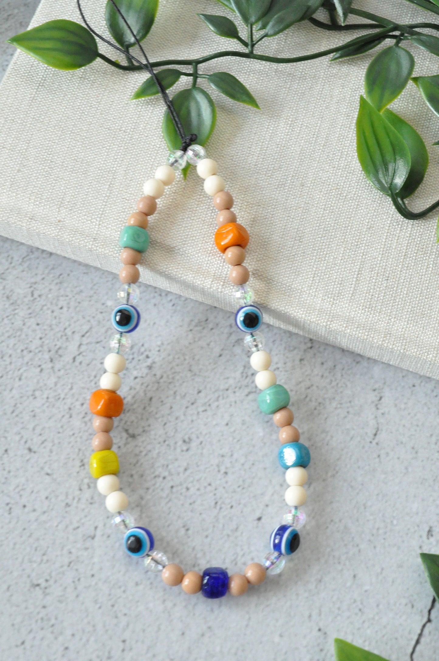 Evil Eye Murano Beads Boho Phone Strap