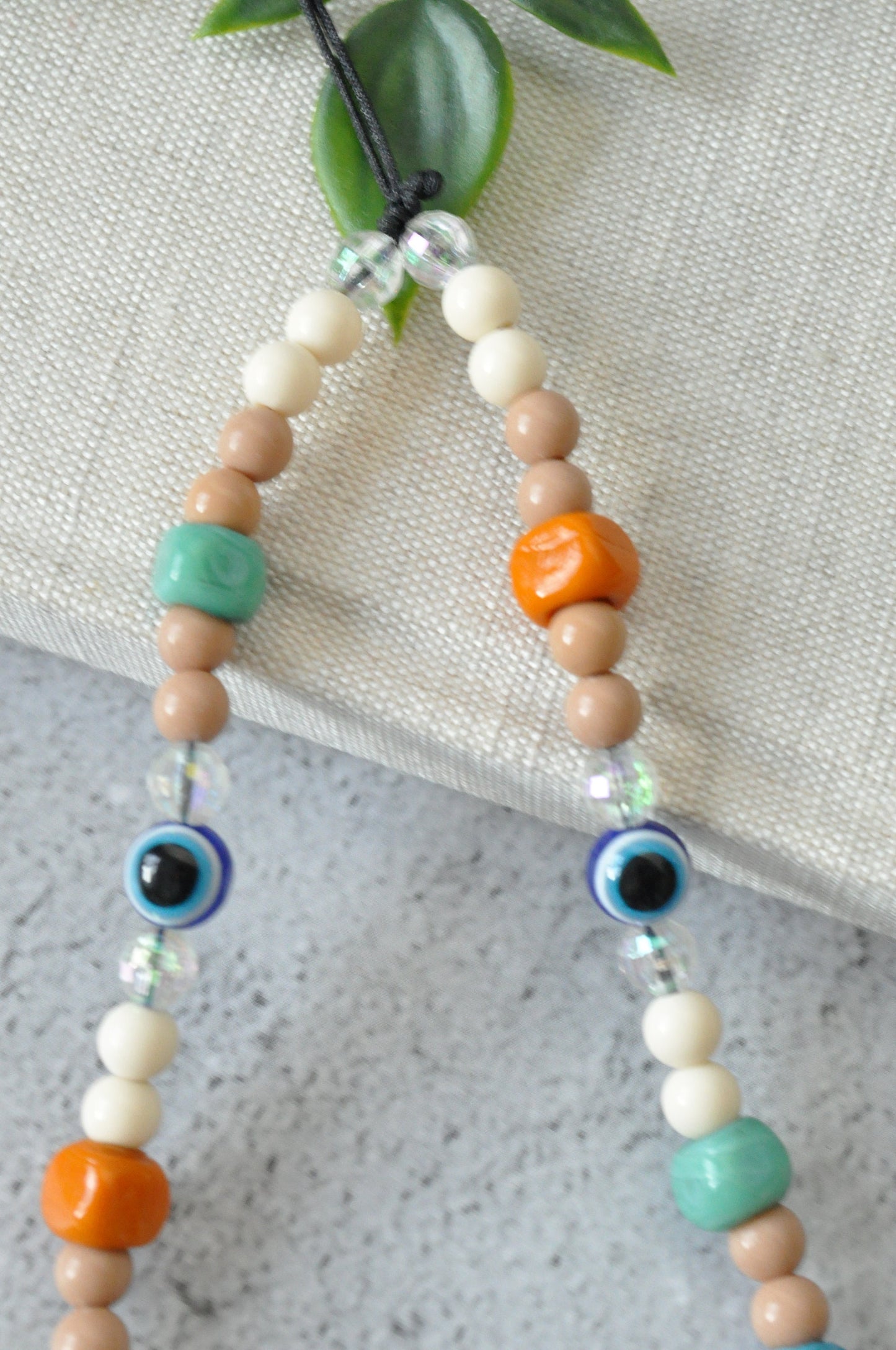 Evil Eye Murano Beads Boho Phone Strap