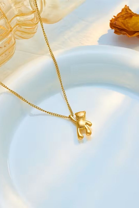 Cute Teddy Bear Pendant Necklace
