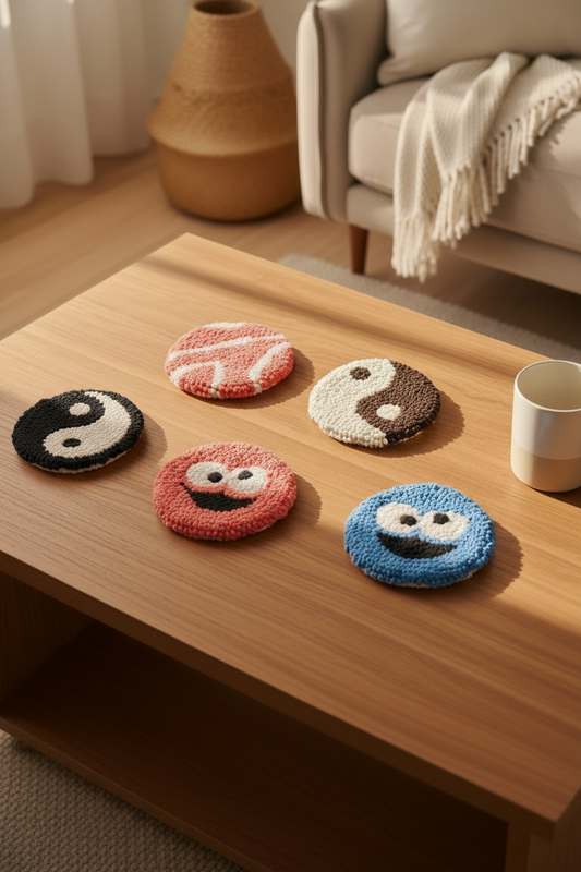 Funny Punch Needle Coasters