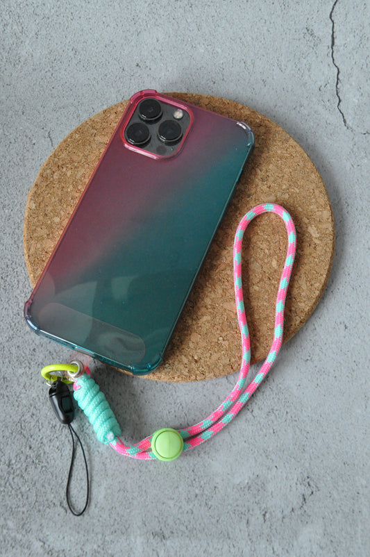 Pink & Green Adjustable Phone Strap