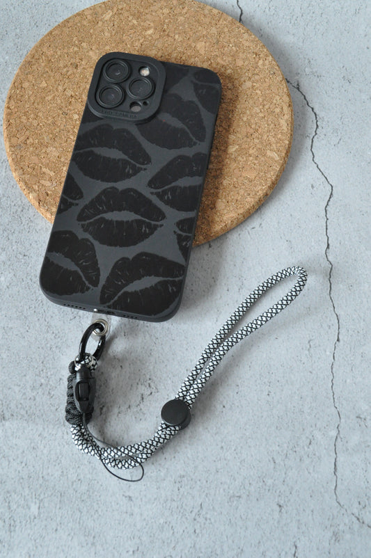 Black & White Adjustable Phone Strap