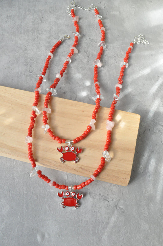 Beaded Crab Necklace