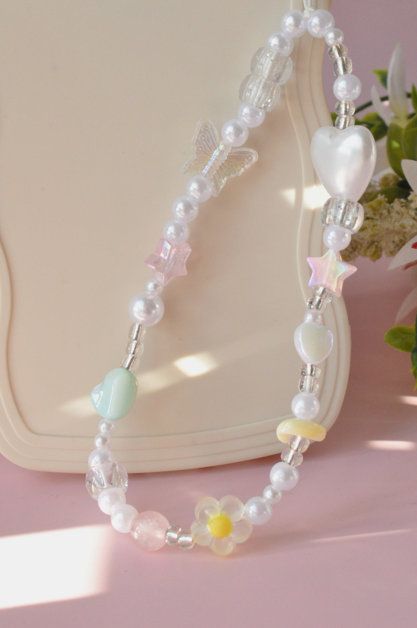 Butterfly Pearl Phone Charm