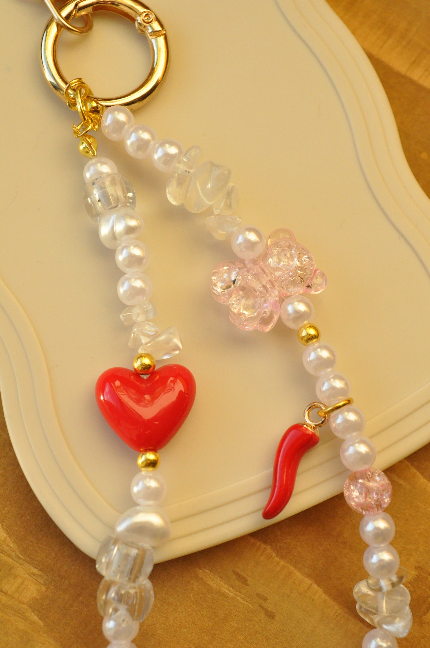 Crystal Phone Charm with Chilli Pepper