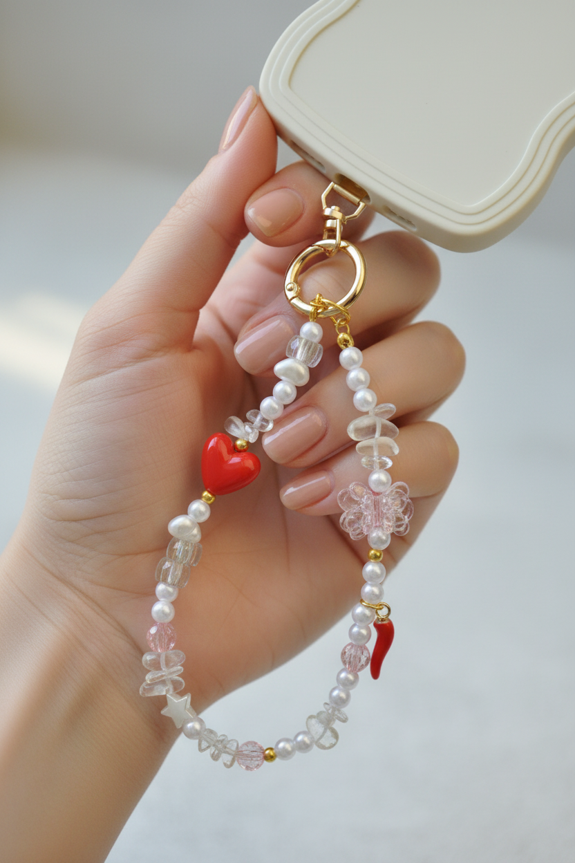 Crystal Phone Charm with Chilli Pepper