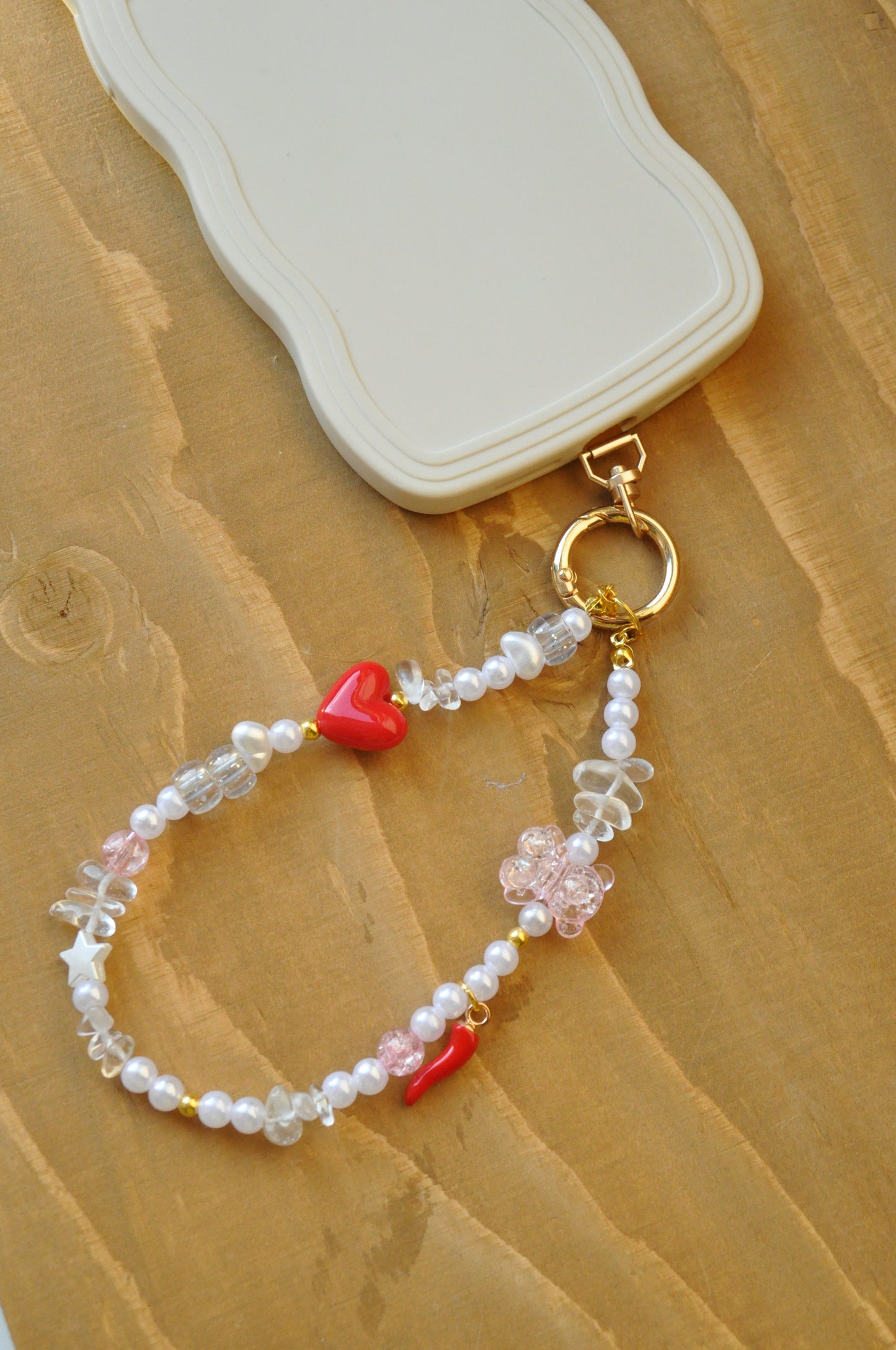 Crystal Phone Charm with Chilli Pepper