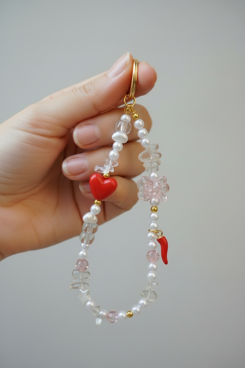 Crystal Phone Charm with Chilli Pepper