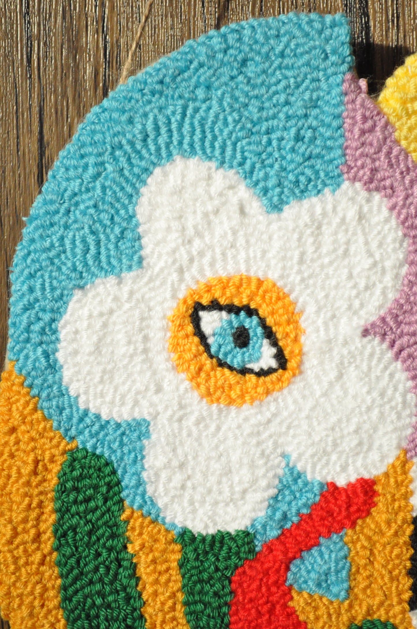 Tufted Floral Evil Eye Wall Decor