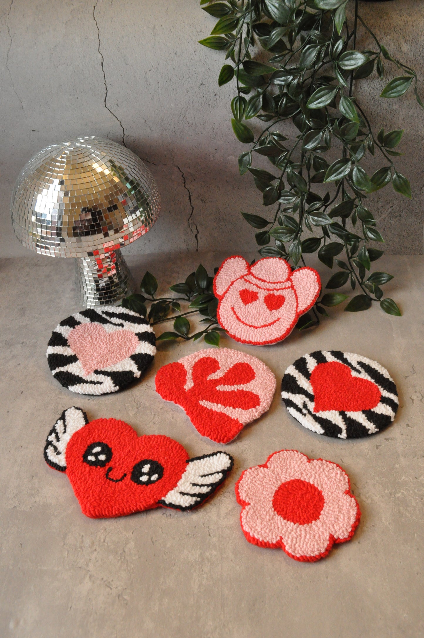 Love Tufted  Mug Rugs