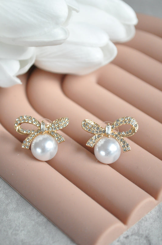 Gold Plated Bow Earrings